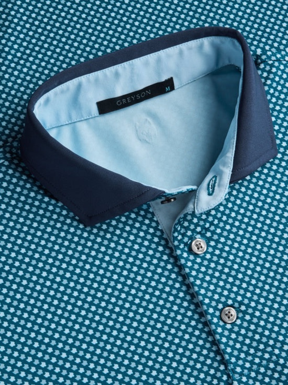 Greyson Ironwood Grove Blue Short Sleeve Polo Size L